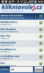 Mobilní aplikace kliknavolej.cz pro Android