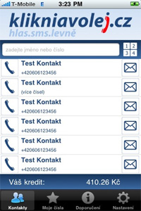 Mobilní aplikace kliknavolej.cz pro iOS Mobilní aplikace kliknavolej.cz pro iOS